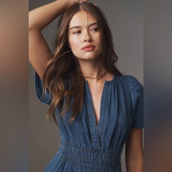 NWT Size XL - The Somerset 100% Cotton Mini Dress: Denim Edition (NWT US$ 138) - Picture 5 of 16